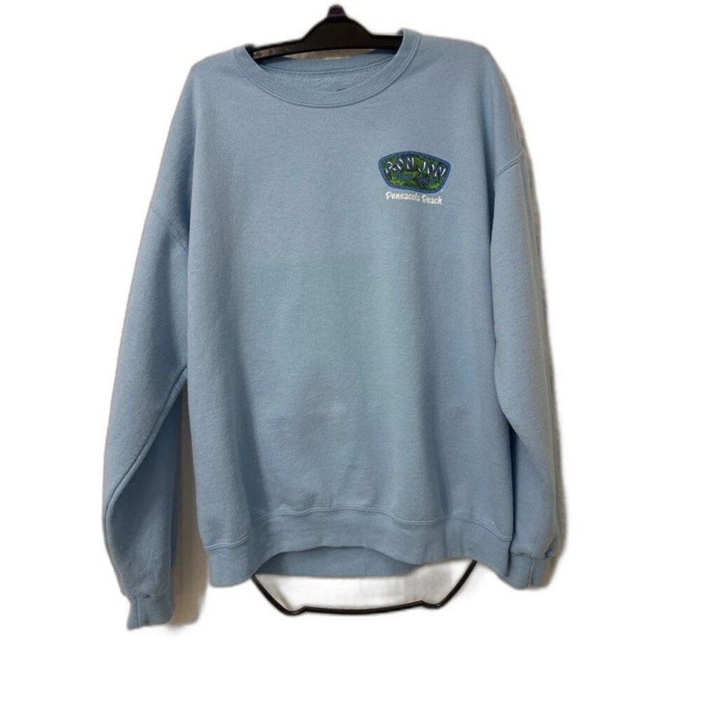Ron Jon Surf Shop Sea Turtle Crewneck Sweatshirt XL Pensacola Beach Light Blue